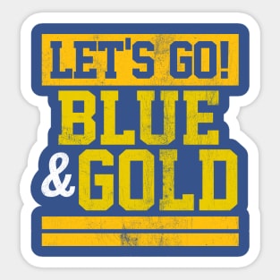 Let's Go Blue & Gold Team Favorite Colors Vintage Game Day Sticker